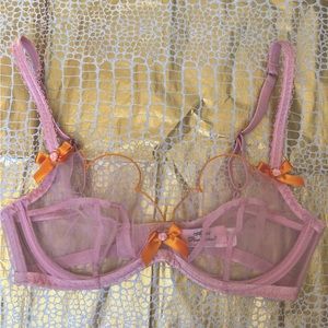 AGENT PROVOCATEUR Pink Orange Lorna Bra 32C